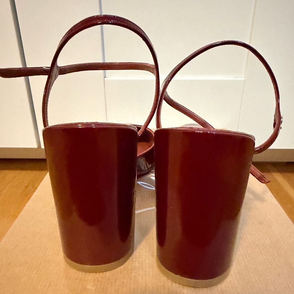 Christian Louboutin Jane Pump 85 Burgundy Patent Leather Heels - Picture 2 of 5